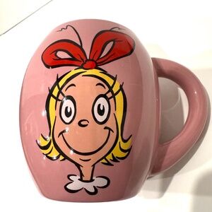 Dr Seuss 16oz Pink Cindy Lou Who & Family Whoville Ceramic Barrel Coffee Mug